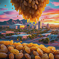 Sultana Raisins AI Image with Tucson Background