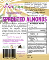 Almonds, Sprouted, Unpasteurized, Raw, Organic, 8oz