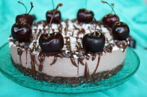 Raw Chocolate Cherry Cheesecake