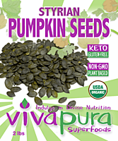 Styrian Pumpkin Seeds, Raw, Organic, 2 lb Bulk