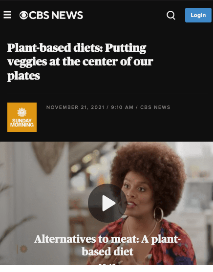 Plant Based CBS Sunday Morning