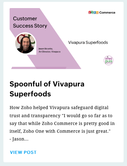 Vivapura Superfoods Review from ZOHO.com Featuring Jason Uccetta