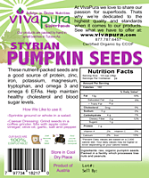 Styrian Pumpkin Seeds, Raw, Organic, 2 lb Bulk