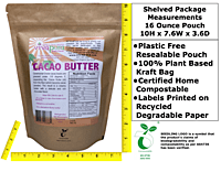Cacao Butter, Ceremonial Grade, Organic, 16 oz