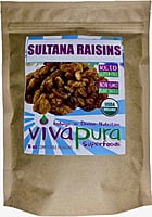 Sultana Raisins, Raw, Organic, 16oz
